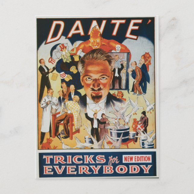 Carte Postale Dante Magicien Vintage Publicité (Devant)