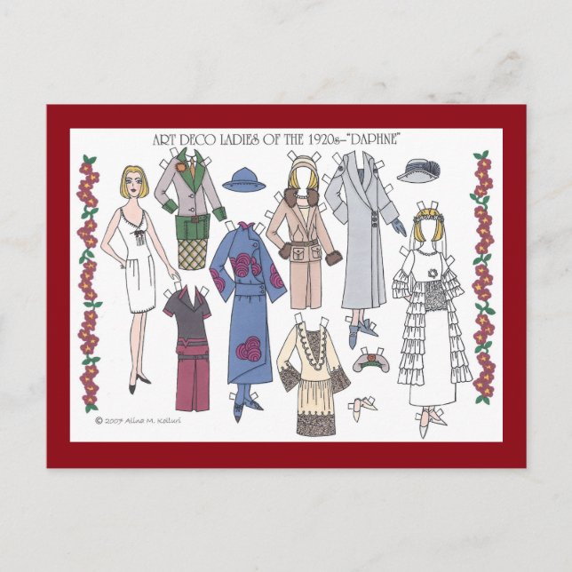 Carte Postale Daphné, Art Deco Lady of the 1920 (Devant)