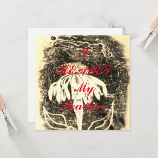 Carte postale d'appréciation "I Heart My Teacher"