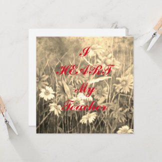 Carte postale d'appréciation "I Heart My Teacher"