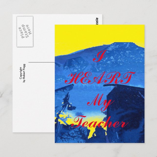 Carte postale d'appréciation "I Heart My Teacher" (Devant / Derrière)