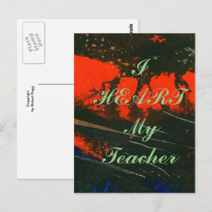Carte postale d'appréciation "I Heart My Teacher"