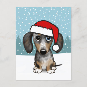Carte Postale Dappshund Holiday mignon chien animal de compagnie