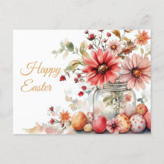 Carte postale d'Aquarell Oster avec oeufs de Pâque