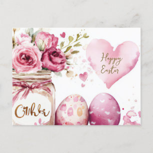 Carte postale d'Aquarell Oster avec oeufs de Pâque