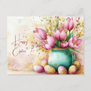 Carte postale d'Aquarell Oster avec oeufs de Pâque