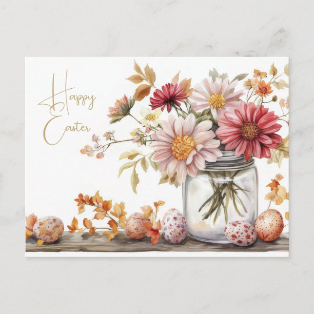 Carte postale d'Aquarell Oster avec oeufs de Pâque (Devant)