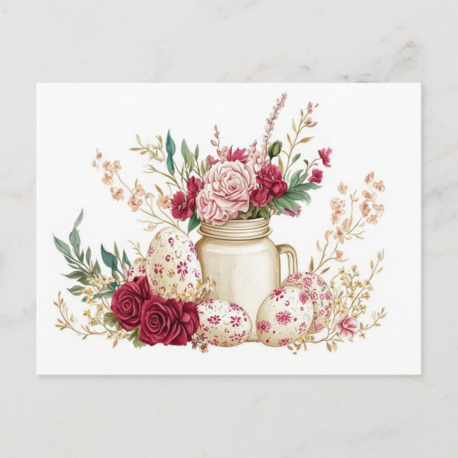 Carte postale d'Aquarell Oster avec oeufs de Pâque (Devant)