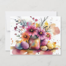 Carte postale d'Aquarell Oster avec oeufs de Pâque
