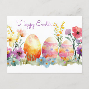 Carte postale d'Aquarell Oster colorée avec fleurs