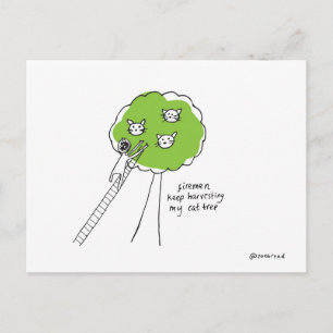 carte postale d'arbre à chat