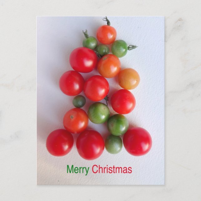 Carte postale d'arbre de Noël de tomate (Devant)