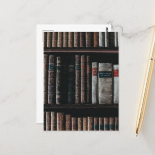 Carte Postale Dark Academia Bibliothèque esthétique