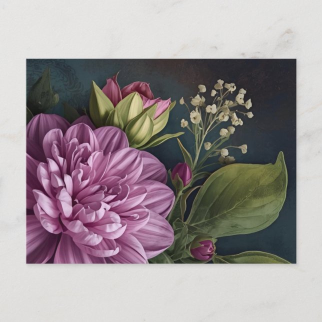 Carte Postale Dark Vintage Flowers (Devant)