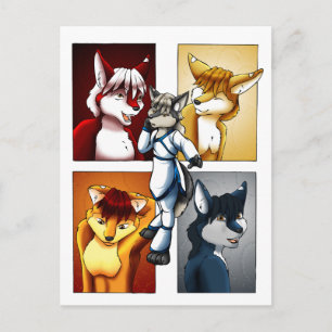 Carte Postale Darrik - Renard de plusieurs couleurs