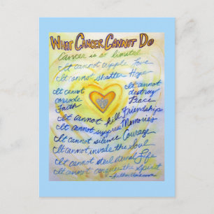 Carte postale d'art d'ange de poème Ce que le canc