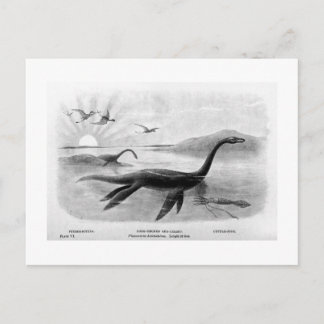 Carte postale d'art de lézard de mer à cou long