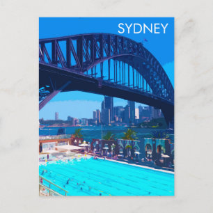 Carte postale d'art de voyage vintage de Sydney