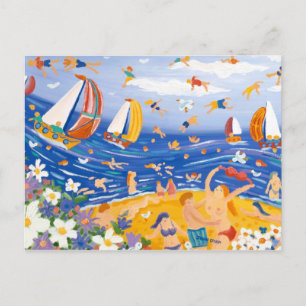 Carte postale d'art : Festins pour la plage, bord