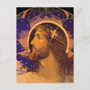 Carte postale d'art générée par l'IA de Jésus