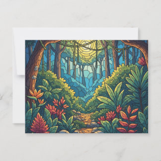 carte postale d'art mosaïque forestier