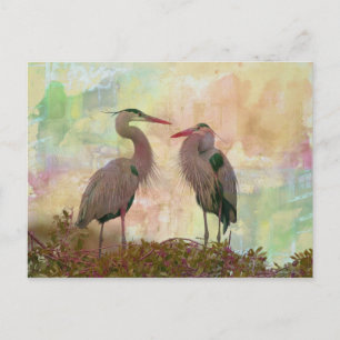 Carte postale d'art numérique de couple de Grand H