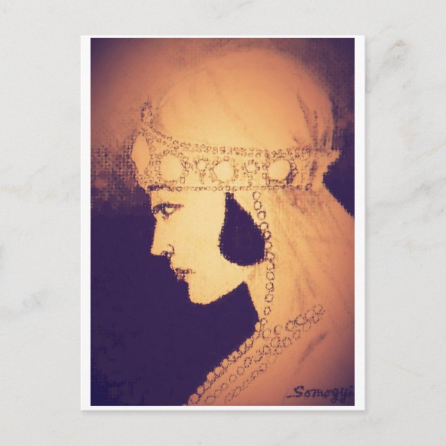 Carte postale d'art original—Mariée des années 192 (Devant)