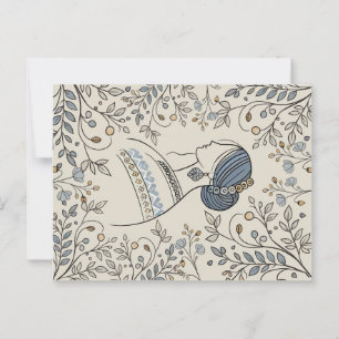 Carte postale d'art populaire ukrainien - Vintage 