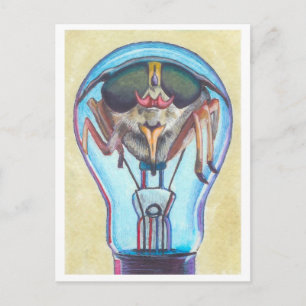 Carte postale d'art surréaliste "Insect Bulb" par 