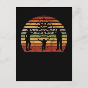 Carte Postale Dartboard fléchettes rétro