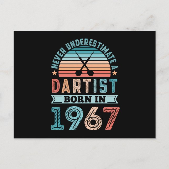 Carte Postale Dartist né en 1967 Cadeau rétro pour 60e anniversa (Devant)