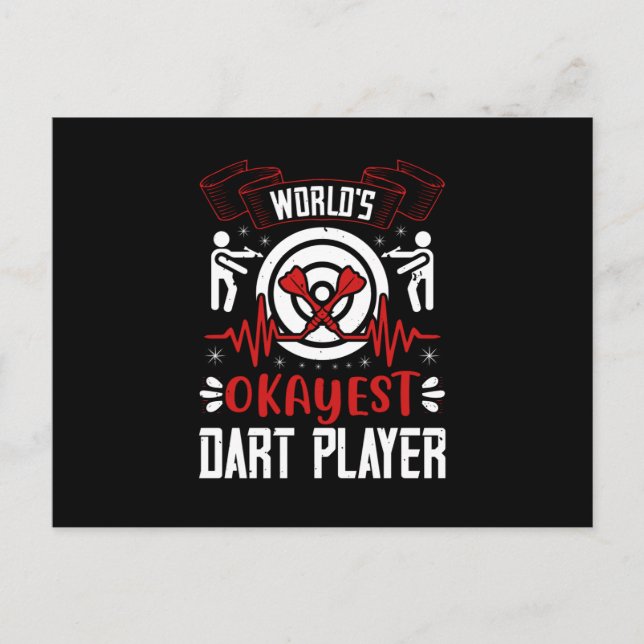Carte Postale Darts - Joueur de fléchettes le plus Okayest du mo (Devant)
