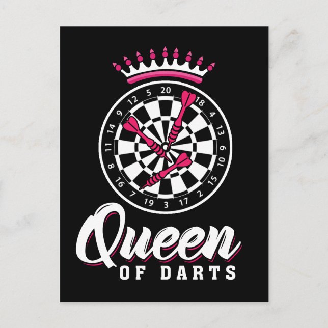 Carte Postale Darts Queen Dartboard Girl Dart Player (Devant)