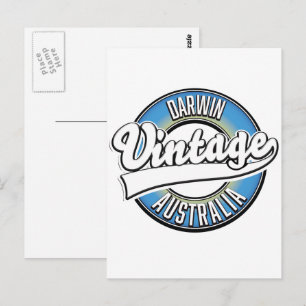 Carte Postale Darwin australie logo vintage