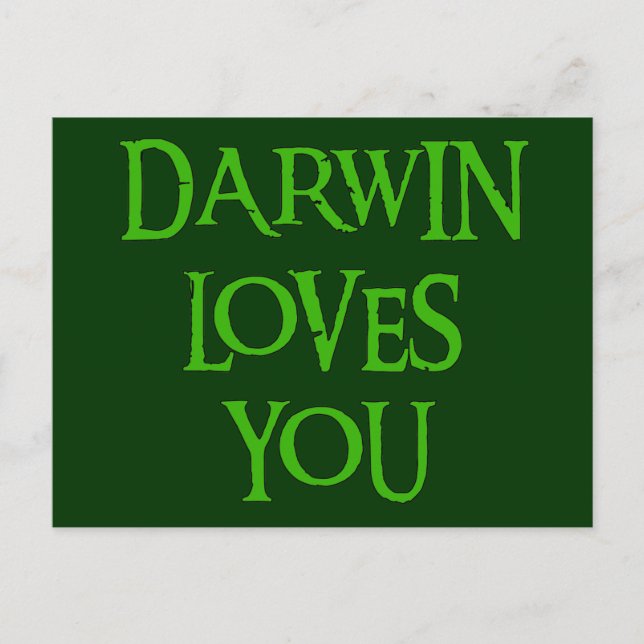 Carte Postale Darwin t'aime (Devant)