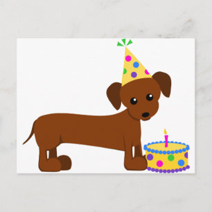 Carte Postale DaschundBDay