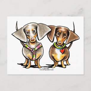 Carte Postale Dashing Dachshunds Appelés