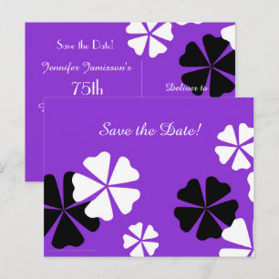 Carte Postale Date de sauvegarde 75e anniversaire fête violet Fa