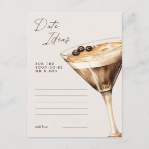 Carte Postale Date Idées Espresso Martini Fête des mariées Jeu