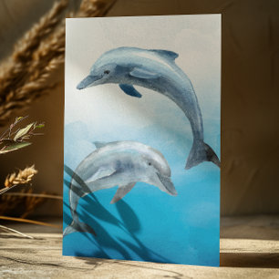 Carte Postale Dauphins aquarelles