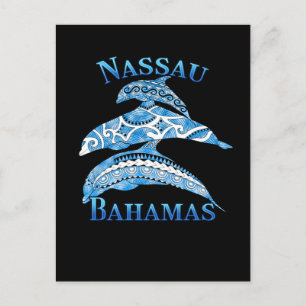 Carte Postale Dauphins tribaux de vacances de Nassau Bahamas