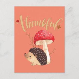 Carte postale d'automne Thanksgiving Cute Kawaii H