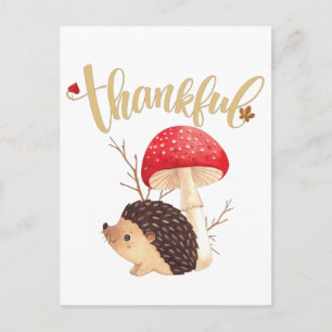 Carte postale d'automne Thanksgiving Cute Kawaii H