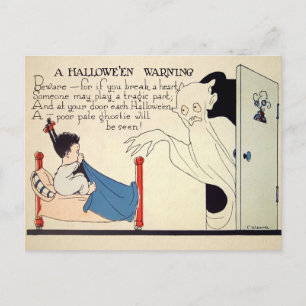 Carte postale d'avertissement d'Halloween Déplaisa