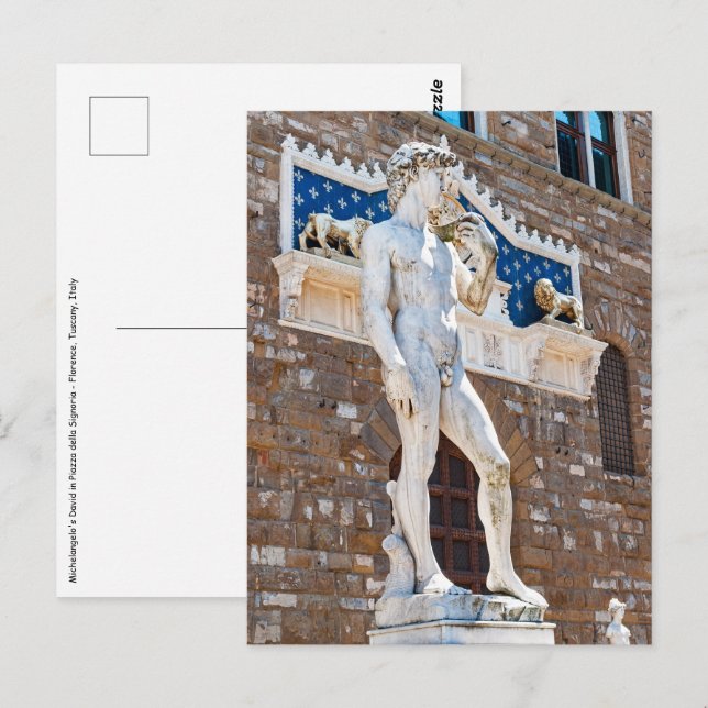 Carte Postale David de Michel-Ange - Florence, Toscane, Italie (Devant / Derrière)
