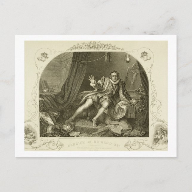 Carte Postale David Garrick (1717-79) as Richard III, Act V Scen (Devant)