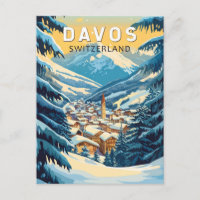 Davos Suisse Voyage Art Vintage