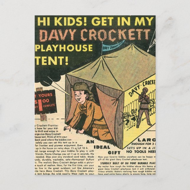 Carte Postale Davy Crockett Tente Playhouse (Devant)