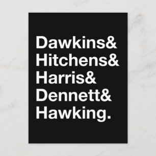 Carte Postale Dawkins&Hitchens&Harris&Dennett&Hawking - Science
