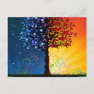 Carte Postale Day And Night Tree